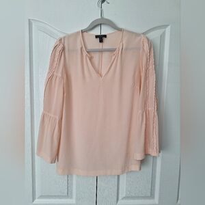 J. Crew Blush Blouse with Lace Sleeves